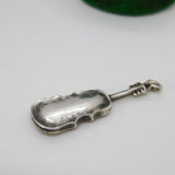 Sterling Silver Violin Form Drop Pendant Antique c1920 Art Deco