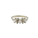 Sterling Silver Multi-Set Paste Art Deco Style Dress Ring Modern c1990 Size L
