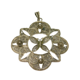 Sterling Silver Filigree Middle Eastern Style Art Deco Pendant Antique c1920