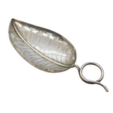 Victorian Sterling Silver Leaf Pattern Tea Caddy Spoon Antique 1901 Birmingham