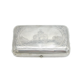19th Century Russian Imperial Silver Niello Red Gate Moscow Tobacco Case Antique