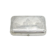 19th Century Russian Imperial Silver Niello Red Gate Moscow Tobacco Case Antique