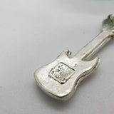 Large Nuvo Sterling Silver Electric Guitar Drop Pendant Vintage c1970