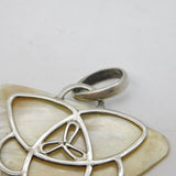 Sterling Silver Large Celtic Drop Triangular Charm Pendant Vintage c1970s