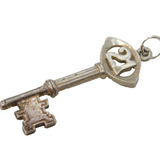 Sterling Silver 21st Birthday Key Charm Pendant Vintage c1970
