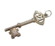 Sterling Silver 21st Birthday Key Charm Pendant Vintage c1970