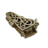 Sterling Silver Cutwork Hinged Lid Piano Charm Pendant Vintage c1970