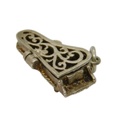 Sterling Silver Cutwork Hinged Lid Piano Charm Pendant Vintage c1970