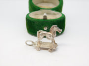 Sterling Silver Trojan Horse Charm Pendant Vintage c1970