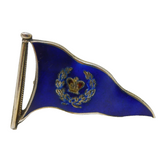 Victorian Sterling Silver & Enamel Royal Navy Sailing Flag Brooch Antique 1876
