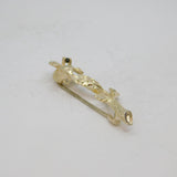 Sterling Silver Bright Cut Sapphire Set Textured Flower Brooch Vintage c1990