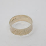 Sterling Silver Diagonal Stripe Pattern Wedding Band Ring Vintage c1990 Size L