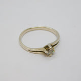 Sterling Silver Spinel Solitaire Engagement Band Ring Vintage c1970 Size P