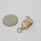 Sterling Silver Opening Couple in the Camera Charm Pendant Vintage c1970