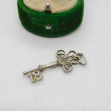 Sterling Silver 18th Birthday Key Charm Pendant Vintage c1970