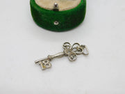 Sterling Silver 18th Birthday Key Charm Pendant Vintage c1970