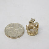 Sterling Silver Royal Crown Charm Pendant Vintage c1970