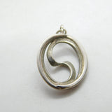 Sterling Silver Modernist Drop Charm Pendant Vintage c1970