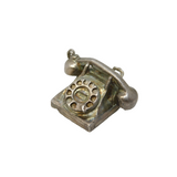 Sterling Silver Telephone Charm Pendant Vintage c1970