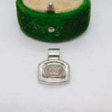 Sterling Silver Opal Drop Charm Pendant Vintage c1970