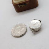 Sterling Silver Alarm Clock Charm Pendant Vintage c1970