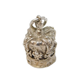 Sterling Silver British Royal Crown Charm Pendant Vintage c1970