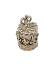 Sterling Silver British Royal Crown Charm Pendant Vintage c1970