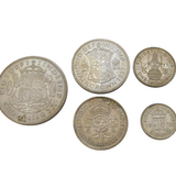 King George VI .500 Silver 1937 Five-Piece Coin Set Antique Fine Condition