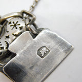 Early-Victorian Sterling Silver Floral Chain Link Bracelet Antique c1840s