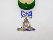 WWII Sterling Silver Enamel Royal Artillery Bow Sweetheart Brooch Antique c1940