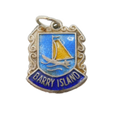 Sterling Silver Enamel Barry Island Souvenir Charm Pendant Vintage c1970s