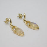 Pair of Sterling Silver Moonstone Celtic Style Stud Drop Earrings Modern c1990