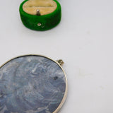 Large Sterling Silver Mounted Swirling Abalone Statement Pendant Vintage c1980