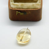 Sterling Silver Yellow Resin Charm Pendant Vintage c1970