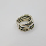Sterling Silver Multi-Strand CZ Crossover Dress Band Ring Modern c2000 Size I