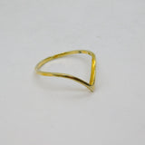 Sterling Silver Gilt Minimalist Wishbone Dress Band Ring Modern c1990 Size O 1/2