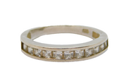 Sterling Silver Channel Set CZ Graduating Band Ring Vintage c1970 Size Q