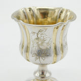19th Century French .950 Silver Floral Pattern Small Goblet Antique c1850s