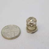 Sterling Silver Bird in the Cage Charm Pendant Vintage c1970