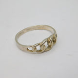 Sterling Silver Graduating Curb Link Style Band Ring Vintage c1970 Size M 1/2