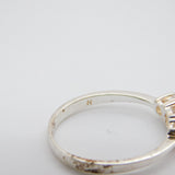 Sterling Silver Engagement Ring With Cubic Zirconia Vintage c1970 Size O