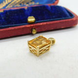 Sterling Silver Orange Quartz Charm Pendant Vintage c1970