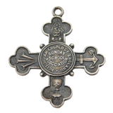Edwardian Sterling Silver Sunday School Cross Fob Medal Antique 1908