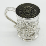 George III Sterling Silver Floral Pattern Christening Mug Antique 1766 London