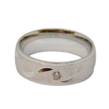 Sterling Silver Spinel Set Patterned Textured Band Ring Vintage c1970 Size K