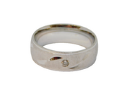 Sterling Silver Spinel Set Patterned Textured Band Ring Vintage c1970 Size K