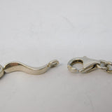 Sterling Silver & White Topaz Wave Pattern Tennis Bracelet Vintage c1970