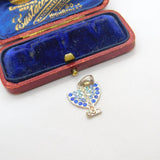 Sterling Silver and Jewelled Chalice Charm Pendant Vintage c1970