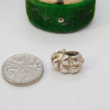 Sterling Silver Hippo Charm Pendant Vintage c1970