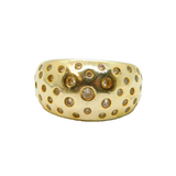 Gold On Sterling Silver Multi-Stone CZ Graduating Band Ring Modern c1990 Size N